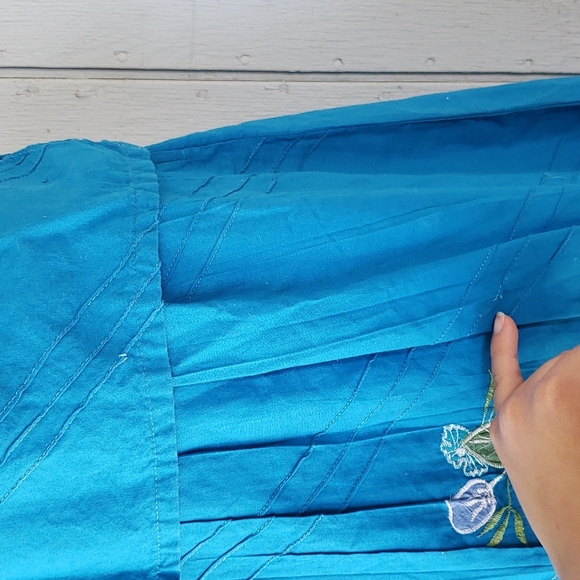 Vintage Embroidered Skirt Set Embroidery Flower Floral Cotton - Picture 8 of 16